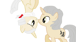 Size: 640x360 | Tagged: safe, imported from derpibooru, pony, unicorn, ludwig van beethoven, mozart, ponified, upside down