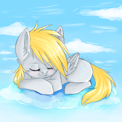 Size: 1024x1024 | Tagged: safe, artist:voilet14, imported from derpibooru, derpy hooves, pegasus, pony, cloud, cloudy, female, mare, sleeping, solo