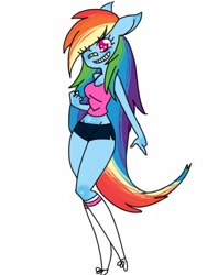 Size: 768x1024 | Tagged: safe, artist:fckyou5ideways, imported from derpibooru, rainbow dash, anthro, ambiguous facial structure, bandage, female, solo