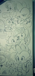 Size: 473x1024 | Tagged: safe, artist:mosamosa_n, imported from derpibooru, rarity, spike, twilight sparkle, sketch