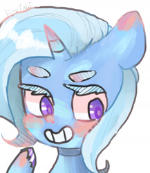 Size: 1851x2135 | Tagged: safe, artist:foxtali, imported from derpibooru, trixie, pony, unicorn, blushing, female, mare, smiling, solo