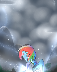 Size: 2000x2500 | Tagged: safe, artist:gnidagovnida, imported from derpibooru, rainbow dash, pegasus, pony, clothes, female, floppy ears, hoodie, solo