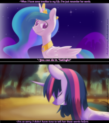 Size: 2000x2250 | Tagged: safe, artist:gnidagovnida, imported from derpibooru, princess celestia, twilight sparkle, alicorn, pony, dialogue, female, mare, twilight sparkle (alicorn)