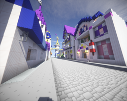 Size: 1280x1024 | Tagged: safe, imported from derpibooru, brohoof.com, canterlot, canterlot streets, game screencap, minecraft, render, tower