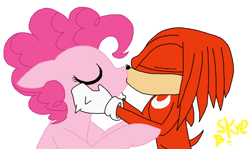 Size: 1024x609 | Tagged: safe, artist:weaselbear, imported from derpibooru, pinkie pie, pony, crack shipping, crossover, crossover shipping, deviantart in action, knuckles the echidna, pinkieknux, shipping, sonic the hedgehog (series)