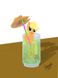 Size: 2448x3264 | Tagged: safe, artist:doz2nd, imported from derpibooru, applejack, appletini, drink, simple background, transparent background