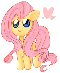 Size: 663x801 | Tagged: safe, artist:shi-long-lang, imported from derpibooru, fluttershy, chibi, cute, female, heart, simple background, solo, transparent background