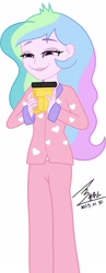 Size: 900x2311 | Tagged: safe, artist:bluse, imported from derpibooru, princess celestia, equestria girls, 2spooky, background removed, female, flashlight (object), making faces with a flashlight, principal celestia, show accurate, signature, simple background, solo, white background