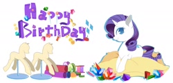 Size: 2069x1000 | Tagged: safe, artist:dun, imported from derpibooru, rarity, female, happy birthday, pixiv, solo