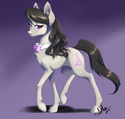 Size: 1024x977 | Tagged: dead source, safe, artist:arcadianphoenix, imported from derpibooru, octavia melody, bowtie, chest fluff, dock, ear fluff, female, realistic horse legs, semi-realistic, solo