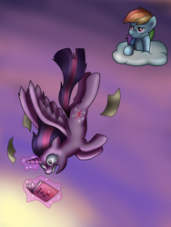 Size: 3000x4000 | Tagged: safe, artist:paintedhooves, imported from derpibooru, rainbow dash, twilight sparkle, alicorn, pony, book, female, mare, twilight sparkle (alicorn)