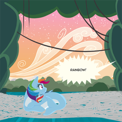 Size: 500x500 | Tagged: safe, artist:couchcrusader, imported from derpibooru, rainbow dash, siren, comic:children of everfree, alternate universe, everfree forest, sirendash, species swap, tumblr