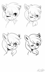 Size: 469x750 | Tagged: dead source, safe, artist:art-by-flier, imported from derpibooru, rainbow dash, monochrome, sketch dump, tongue out