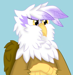 Size: 977x1000 | Tagged: safe, artist:8aerondight8, imported from derpibooru, gilda, griffon, disgruntled, fluffy, silly, unimpressed