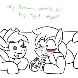 Size: 800x800 | Tagged: safe, artist:jargon scott, imported from derpibooru, applejack, braeburn, rarity, applelusive (straight), elusive, female, half r63 shipping, male, rarijack, rule 63, shipping, straight, toy