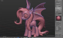 Size: 1488x893 | Tagged: safe, artist:temporal333, imported from derpibooru, fluttershy, bat pony, 3d, blender, downloadable, female, flutterbat, model, scene, solo