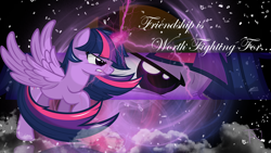 Size: 2560x1440 | Tagged: safe, artist:blackandnerdy, artist:godoffury, imported from derpibooru, twilight sparkle, alicorn, pony, female, magic, mare, quote, twilight sparkle (alicorn), vector, wallpaper