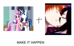 Size: 2180x1352 | Tagged: safe, imported from derpibooru, princess cadance, shining armor, bleach (manga), exploitable meme, kuchiki rukia, kurosaki ichigo, make it happen, meme