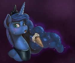 Size: 2319x1960 | Tagged: safe, artist:mrs1989, imported from derpibooru, princess luna, pony, female, food, ice cream, misleading thumbnail, solo