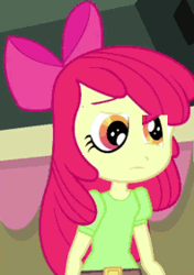 Size: 198x282 | Tagged: safe, edit, edited screencap, imported from derpibooru, screencap, apple bloom, equestria girls, animation error, creepy, inverted eyes