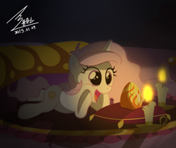 Size: 1100x930 | Tagged: safe, artist:bluse, imported from derpibooru, philomena, princess celestia, alicorn, phoenix, pony, candle, cewestia, cute, dark, egg, female, filly, filly celestia, hatching, open mouth, phoenix egg, pink-mane celestia, prone, show accurate, smiling, solo, squee, squishy cheeks, unicorn celestia, watching, younger