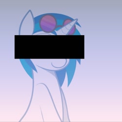 Size: 640x640 | Tagged: safe, artist:axelthebrony955, edit, imported from derpibooru, dj pon-3, vinyl scratch, censor bar, censored, censorship, female, minimalist, solo