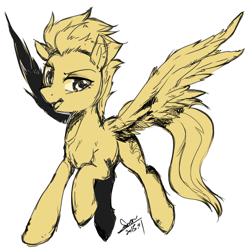 Size: 650x650 | Tagged: safe, artist:samonferrari, imported from derpibooru, spitfire, pegasus, pony, female, solo