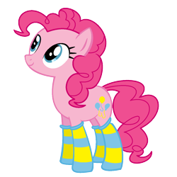 Size: 1100x1100 | Tagged: safe, artist:peternators, artist:redmagepony, imported from derpibooru, pinkie pie, base used, clothes, female, ms paint, simple background, smiling, socks, solo, striped socks, transparent background, wrong eye shape