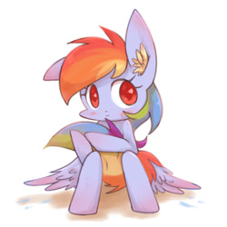 Size: 1400x1400 | Tagged: safe, artist:joycall6, imported from derpibooru, rainbow dash, blushing, ear fluff, female, looking at you, solo, tail hug