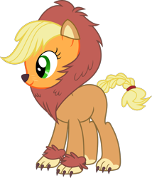 Size: 1365x1593 | Tagged: safe, artist:timelordomega, imported from derpibooru, applejack, big cat, lion, scare master, applelion, clothes, costume, female, nightmare night, nightmare night costume, simple background, solo, transparent background, vector