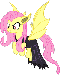 Size: 2412x3022 | Tagged: safe, artist:timelordomega, imported from derpibooru, fluttershy, bat pony, pony, vampire, scare master, cape, clothes, costume, fangs, female, flutterbat, flying, looking down, nightmare night, nightmare night costume, simple background, solo, transparent background, vector