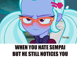 Size: 848x624 | Tagged: safe, imported from derpibooru, sugarcoat, equestria girls, friendship games, blushing, cute, senpai, tsundere, tsunderecoat