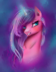 Size: 1024x1315 | Tagged: safe, artist:rick-wombat, imported from derpibooru, oc, oc only, oc:princess starlight, bust, offspring, parent:oc:prince courageous heart, parent:twilight sparkle, parents:canon x oc, portrait, solo