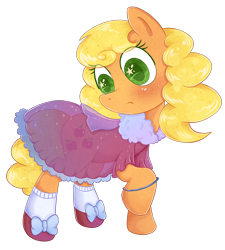 Size: 1800x2000 | Tagged: safe, artist:patchnpaw, imported from derpibooru, applejack, clothes, cute, dress, female, jackabetes, see-through, simple background, solo, transparent background, wingding eyes