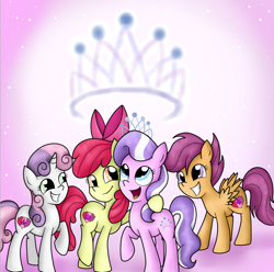 Size: 748x742 | Tagged: safe, artist:rainbowdashart101, imported from derpibooru, apple bloom, diamond tiara, scootaloo, sweetie belle, crusaders of the lost mark, cutie mark, cutie mark crusaders, the cmc's cutie marks, tiaralove