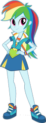 Size: 301x807 | Tagged: safe, imported from derpibooru, rainbow dash, equestria girls, friendship games, canterlot high, clothes, female, hand on hip, looking at you, official, school spirit, shoes, simple background, skirt, solo, transparent background, vector, wondercolts