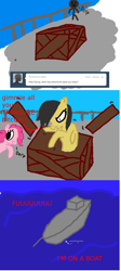 Size: 506x1128 | Tagged: safe, imported from derpibooru, daring do, crate, gamzee makara, homestuck, ocean, pinkietard, stick figure, vulgar