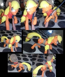 Size: 1024x1207 | Tagged: safe, artist:mrgodzillajodedor, imported from derpibooru, applejack, art, bandana, gun, rifle, sculpture, statue, traditional art, weapon