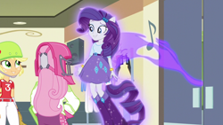 Size: 1280x720 | Tagged: safe, imported from derpibooru, screencap, applejack, fluttershy, rarity, equestria girls, friendship games, female, magic theft, ponied up