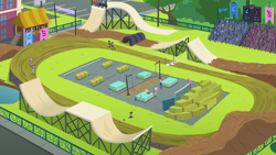 Size: 1280x720 | Tagged: safe, imported from derpibooru, screencap, equestria girls, friendship games, animation error, crystal prep academy, crystal prep shadowbolts, tri-cross relay field, wondercolts