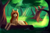 Size: 2500x1659 | Tagged: safe, artist:schnellentod, imported from derpibooru, oc, oc only, bird, pegasus, pony, ear fluff, ear piercing, earring, female, forest, jewelry, log, mare, necklace, piercing, scenery, solo, tree