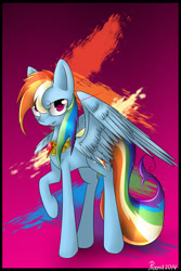 Size: 1024x1536 | Tagged: safe, artist:pxoenix2014, imported from derpibooru, rainbow dash, backwards cutie mark, element of loyalty, female, solo