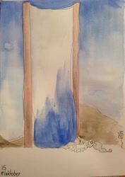 Size: 727x1024 | Tagged: safe, artist:whale, imported from derpibooru, princess celestia, royal guard, the fall, traditional art