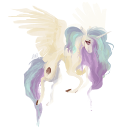 Size: 600x600 | Tagged: safe, artist:sinisterwhooves, imported from derpibooru, princess celestia, crying, discorded, female, sad, solo, thediscordedcelestia
