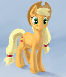 Size: 936x1100 | Tagged: safe, artist:silfoe, imported from derpibooru, applejack, female, smiling, solo
