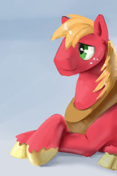 Size: 700x1056 | Tagged: safe, artist:silfoe, imported from derpibooru, part of a set, big macintosh, earth pony, pony, crossed hooves, male, prone, smiling, solo, stallion