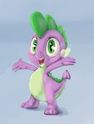 Size: 560x736 | Tagged: safe, artist:silfoe, imported from derpibooru, part of a set, spike, happy, looking at you, male, open mouth, solo