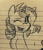 Size: 830x969 | Tagged: safe, artist:estrill, imported from derpibooru, sunset shimmer, pony, unicorn, female, lined paper, monochrome, sketch, smiling, solo, traditional art, wink