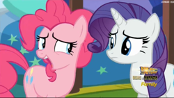 Size: 1897x1071 | Tagged: safe, imported from derpibooru, screencap, pinkie pie, rarity, the one where pinkie pie knows