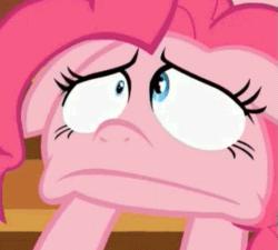 Size: 533x480 | Tagged: safe, imported from derpibooru, screencap, pinkie pie, the one where pinkie pie knows, animated, faic, female, floppy ears, solo